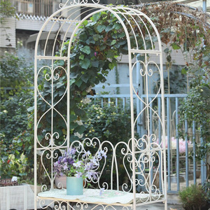 Arco Doppio a <span class=keywords><strong>Cuore</strong></span> in Ferro Battuto, Moderno e Minimalista, per Esterni, Supporto per Fiori, Porta Vasi, Scaffale per Giardino e Cortile - Product Image 1