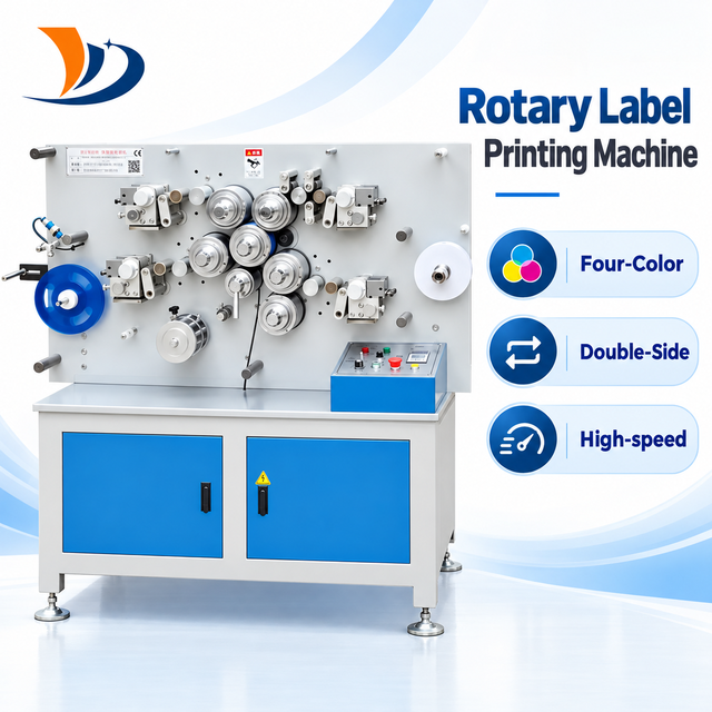 New Tricolor Screen Printer Rotary Printing Machine for Clothing Washing Labels Trademarks Cotton Belts-60 Sheets/Hour