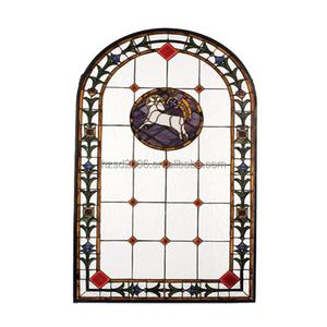 Fourniture d'usine : Panneau de vitrail Tiffany en verre de église, soudé à l'étain, suspendu, double taille, avec éclairage - Product Image 4