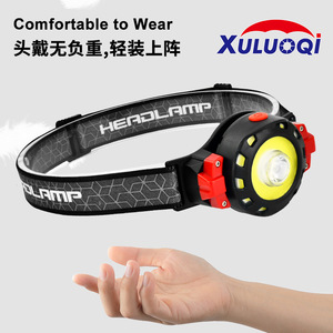 Lampe frontale rechargeable USB Rocky, LED COB haute puissance, étanche, pour la course à pied et la pêche - Product Image 4