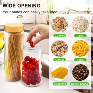 High Quality <b>Jar</b> Glass Storage Kitchen <b>Jars</b> Glasses with Lid Airtight Bottle Food Storage <b>Jar</b> - Product Image 2
