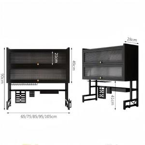 Estante de secado de platos de tazón grande de doble capa con escurridor de <span class=keywords><strong>encimera</strong></span> de acero al carbono, escurridor de fregadero, organización de cocina - Product Image 2