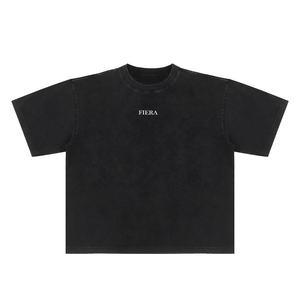 OEM Fabricantes de diseñador de marca Drop Shoulder Cropped Boxy Unisex 100% algodón ácido lavado camiseta sublimación camiseta - Product Image 1