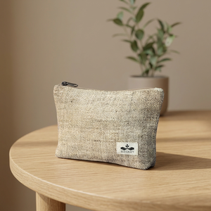 Bolsa de cáñamo natural hecha a mano con cremallera, regalo nupcial, organizador de cosméticos ecológico, forro de algodón, logotipo personalizado, portátil y reutilizable - Product Image 5