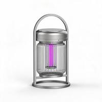 Lampe anti-moustiques solaire portable, corps métallique, 3600V haute tension, piège à insectes avec batterie 18650 4000mAh, faible consommation 2W