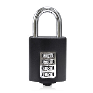 Yuefeng Combination <b>Padlock</b> 4-digit Zinc Alloy Anti-theft Lock Rectangular Black Home Use - Product Image 1