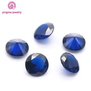 Lab Created Spinel Gemstone Round Shape 114# Blue 3 MM To 8 MM Natural Loose Synthetic Spinel Stones For Fashion Jewel Design