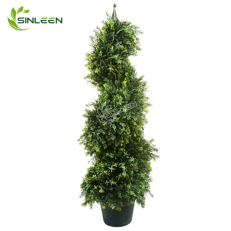 Arbre en plastique fausse verdure plantes artificielles pour l'extérieur bonsaï jardin Uv cèdre plante décor buis spirale topiaire