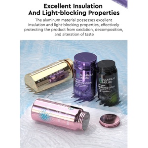 Custom Design Electroplated Aluminum Bottles Luxury <b>Pill</b> <b>Containers</b> Metal Supplement Bottle Aluminum Vitamin Bottles - Product Image 4