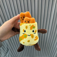 Fabrieksgemaakte creatieve cartoon knuffel grappige fruit en groente pluche sleutelhanger ecologisch polyester
