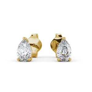 Latest 1CTW Pear Shaped Stud <b>Earrings</b> 14K Solid Yellow <b>Gold</b> CVD Pear Lab Grown Diamond Vintage Women <b>Earrings</b> for Wedding Party - Product Image 1