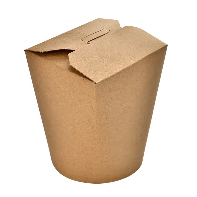 16oz 26oz 32oz Take Away Round Custom Print Chinese Noodle Box Kebab Doner papel comida caixa