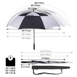 Unique Design Best Price Semi Automatic Straight <b>Umbrellas</b> Customizable for Outdoor Travel Bigger Double Automatic Golf <b>Umbrella</b> - Product Image 2