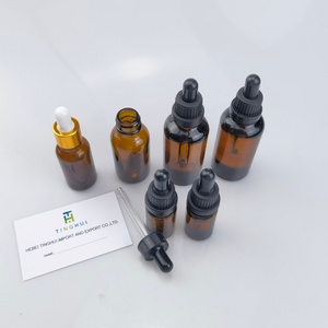 China Factory 30ml 50ml Amber Empty Dropper Cosmetic Glass <b>Bottles</b> with Dropper - Product Image 5