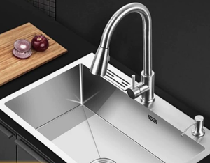 Évier de cuisine de luxe en acier inoxydable fait main, qualité 304, épaissi, insonorisant - Product Image 4