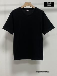 T-shirt décontracté pour homme en coton 100% épais, tricoté, col rond, anti-plis, anti-bouloches, coupe oversize, manches courtes - Product Image 2