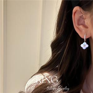 King Silver Jewelry Flower Charm Set 925 Sterling Silver <b>Bracelet</b> Earrings Gift Fashion Jewelry - Product Image 5
