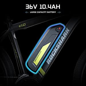 Vélo de montagne <span class=keywords><strong>électrique</strong></span> Rockshark <span class=keywords><strong>2022</strong></span>, nouveau modèle, 350W, livraison gratuite, batterie au lithium 10.4Ah, moteur à moyeu arrière, système de frein à disque - Product Image 3