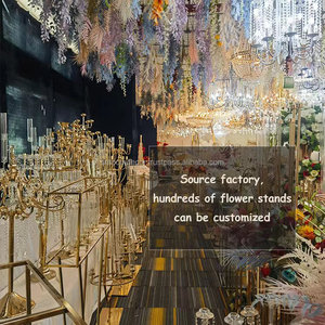 อุปกรณ์ตกแต่งโต๊ะงานแต่งทำจากเหล็กเทียมปรับแต่งสีได้ลูกบอลดอกไม้หรูหราประดับกลางเวที - Product Image 4