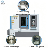 Mesin Bubut CNC Industri YH4645A Tipe Slant-bed Gang-tool untuk Logam dengan Spindle A2-6, untuk Membubut Poros dan Bushing Ukuran Kecil-Sedang