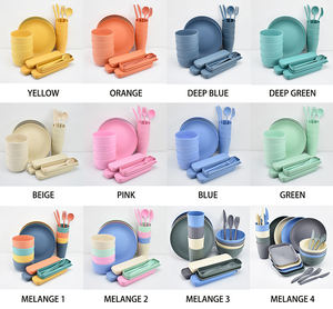 Vajilla de Paja de Trigo Ecológica, Reutilizable, Libre de BPA, Biodegradable, Plato, Tazón, Taza, Juego de Vajilla, Venta Caliente Personalizada - Product Image 5