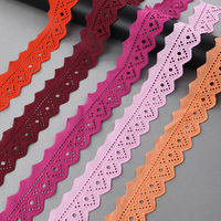 Vente en gros usine de dentelle de coton brodée colorée