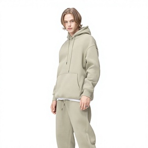 Sweat à capuche brodé en molleton français de haute qualité, 100 % coton biologique, respirant, écologique, avec poche, coupe classique pour homme, hiver - Product Image 1
