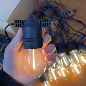 <span class=keywords><strong>Guirlande</strong></span> Lumineuse <span class=keywords><strong>Solaire</strong></span> S14 à 10 LED Blanc Chaud 10M, Étanche, 4 Modes, à Filament, pour Bistro, <span class=keywords><strong>Balcon</strong></span>, Porche - Product Image 3