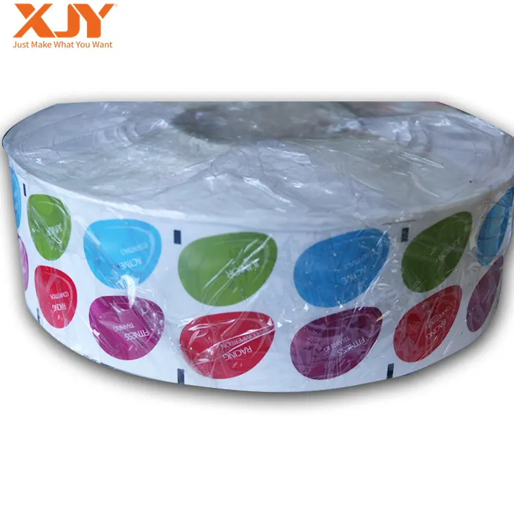 XJY Logo kustom Label PVC stiker vinil rol label hologram mengkilap tahan air untuk Label kemasan bisnis kecil