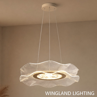 Lámpara Colgante Moderna Minimalista con Diseño de Flor de Loto, Lámpara de Araña de Lujo de Alta Gama para Sala de Estar, Comedor y Espacios Amplios