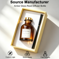 Flacon diffuseur de parfum en verre givré blanc de luxe 150 ml (5 oz) avec bâtonnets parfumés pour la maison, emballage coffret cadeau