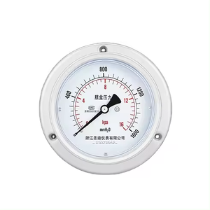 플랜지 가장자리 기기 압력계 2.5% 고정밀 공기 액체 압력 게이지 축 방향 압력 미터 게이지 - Product Image 1