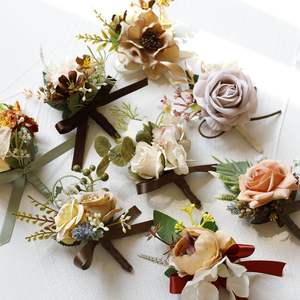 ชุดคอร์เซย์ดอกไม้ปลอมสำหรับงานพรอมงานแต่งเจ้าบ่าวเจ้าสาวชุดงานปาร์ตี้งานแต่งงาน - Product Image 5