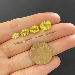พลอยแซฟไฟร์สีเหลืองทรงรีเพาะเลี้ยงในห้องปฏิบัติการ, คอรันดัมสีทองสังเคราะห์สำหรับทำแหวนและจี้ตามสั่ง - Product Image 6