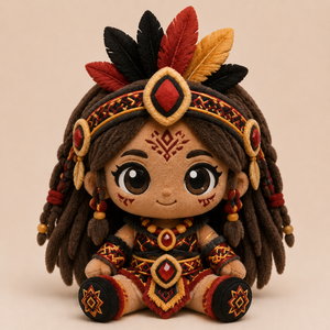 Fabricant OEM/ODM de jouets en peluche personnalisés sur le thème tribal, poupées en peluche inspirées des peuples indigènes, poupées ethniques princesse en peluche - Product Image 1