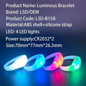 Pulsera de Silicona Personalizada con Luz LED Intermitente, Ritmo Musical, Control Remoto de 433 MHz, Cobertura de 800 Metros, Duración de 6 a 15 Horas, Ideal <span class=keywords><strong>para</strong></span> Fiestas - Product Image 2