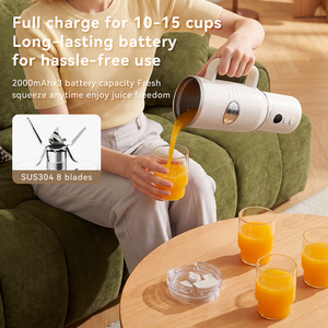 Mini Licuadora Eléctrica Portátil de 750 ml, Licuadora USB con 8 Cuchillas, Exprimidor de Naranja, Licuadora de Frutas Frescas - Product Image 2
