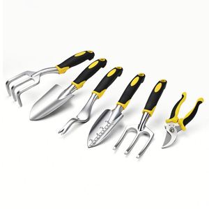 Kit d'outils de jardinage 6 pièces en gros avec poignée antidérapante en caoutchouc souple pour l'entretien des plantes intérieures/extérieures, accessoires pour la maison, la pelouse et le jardin - Product Image 1