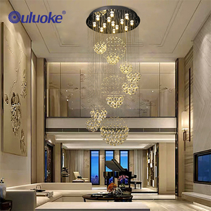 Prezzo di fabbrica grande salone decorativo Hotel hall scala sospesa montato moderno lampadario di cristallo a Led - Product Image 4