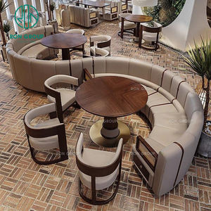 Set di Tavoli <span class=keywords><strong>e</strong></span> Sedie in Legno per Caffetteria <span class=keywords><strong>e</strong></span> Ristorante, Divanetti <span class=keywords><strong>e</strong></span> Poltrone, Soluzione Completa per Arredamento Bar - Product Image 2