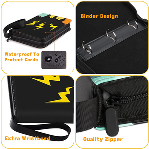 Reliure pour cartes à collectionner pour cartes de jeu Pokemoned Baseball Basketball Football 4 pochettes Porte-cartes de visite 400 cartes avec pochettes - Product Image 5