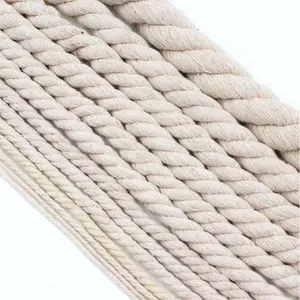 Atacado Wall Hanging Macrame Cord 100% Natural 3 Strands Twisted Cotton Rope Twine para Artesanato DIY
