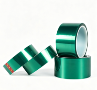 Ruban adhésif acrylique PET vert haute température de qualité industrielle, épaisseur 0,06 mm, pour protection de peinture automobile, résistant à la chaleur, sans résidu
