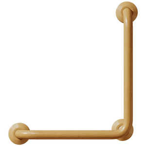 Barre d'appui de salle de bain Fuyao en forme de L, en résine blanche et imitation bois, pour personnes âgées et handicapées - Product Image 5