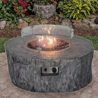 Chauffe-terrasse arrière-cour Gaz propane Gaz naturel Table de feu en bois Forme de colonne personnalisée Foyer en bois GRC
