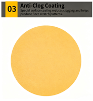 Disques abrasifs Fortunebrasive 5" 125mm 120 grains, papier abrasif anti-colmatage à crochets et boucles pour le polissage du métal et du bois (lot de 100)