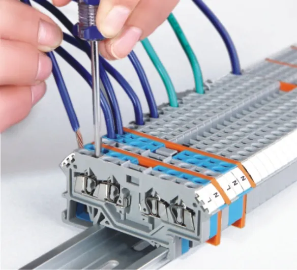 Blocos terminal din personalizados, blocos de terminais montados em trilho, braçadeira de mola, sem parafusos, conectores