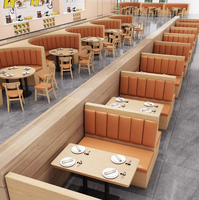 Canapé moderne en bois massif à double paroi semi-circulaire personnalisé pour restaurant occidental, restauration rapide, école, hôtel, table de cantine, chaise