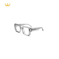 Lunettes optiques unisexes en acétate transparent brillant, verres sur ordonnance personnalisés, monture optique rétro populaire anti-lumière bleue pour ordinateur