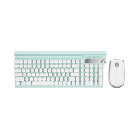 Langtu LT500 Set Keyboard dan Mouse Nirkabel 2.4G Punk Antarmuka USB 103 Tombol Desain Ergonomis-Pengisian Daya Senyap untuk Laptop/Kantor